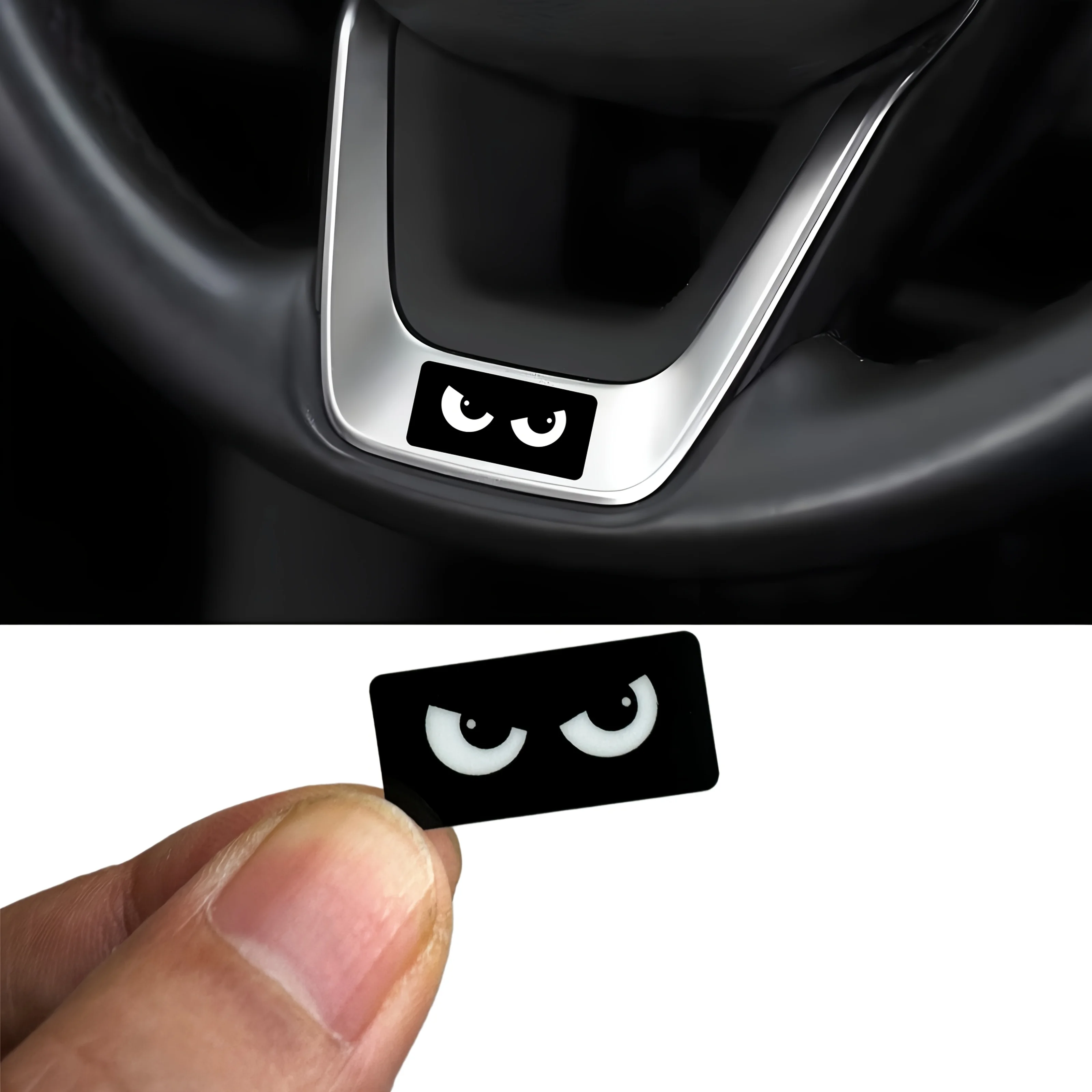 

2Pcs Cute Angry Eyes Vinyl Stickers, Fun Cartoon Decals for All Vehicle Door Handle Decor