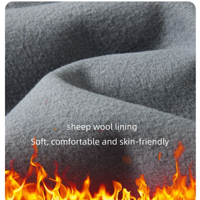 Men's Long-Sleeved Warm Shirt Wool Composite Fleece Winter Fleece-Lined Thickened Casual Business Shirt