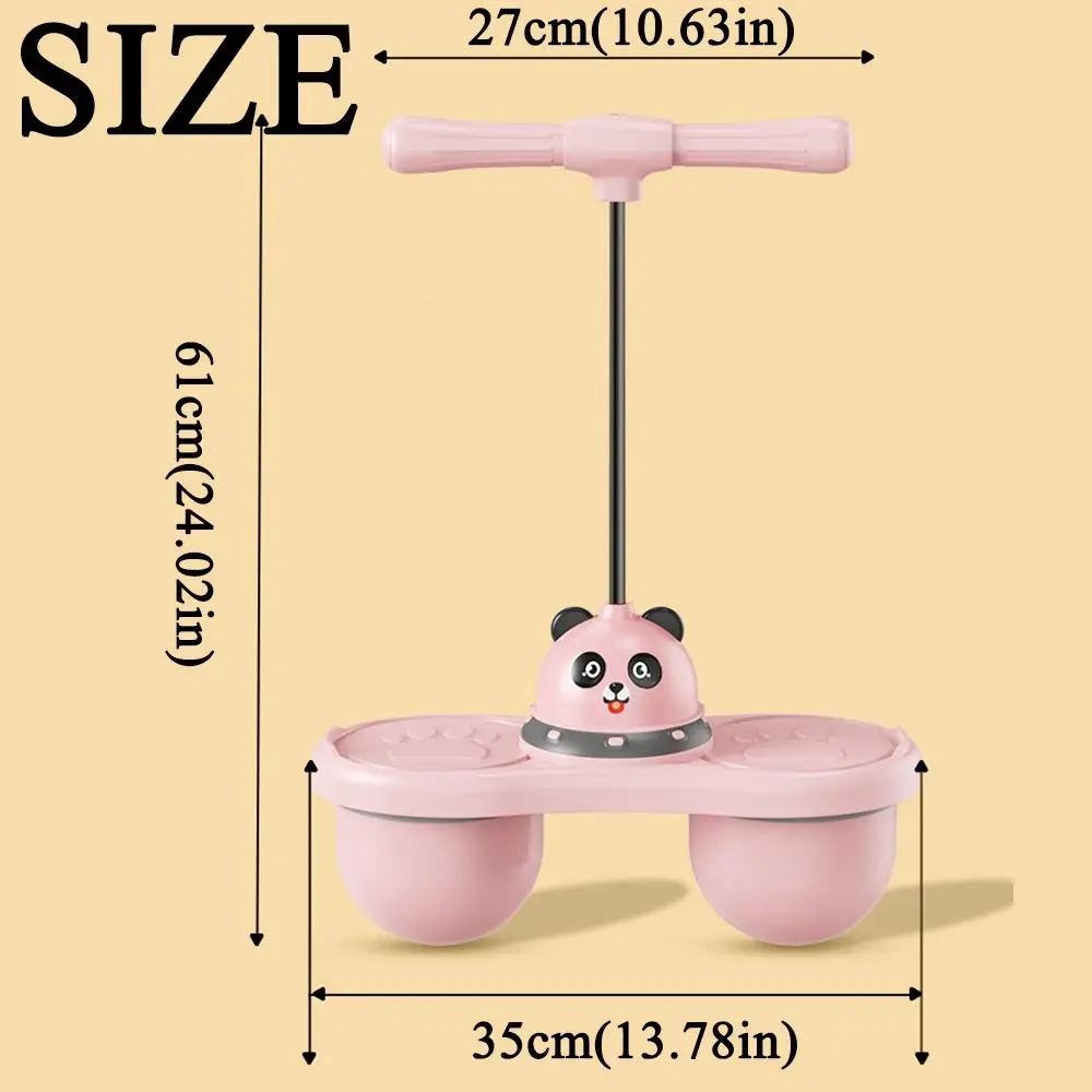 Pelota para saltar de Panda de dibujos animados, pelota doble antideslizante para exteriores, pelota que rebota de alta resistencia con mango, pelota hinchable para niños