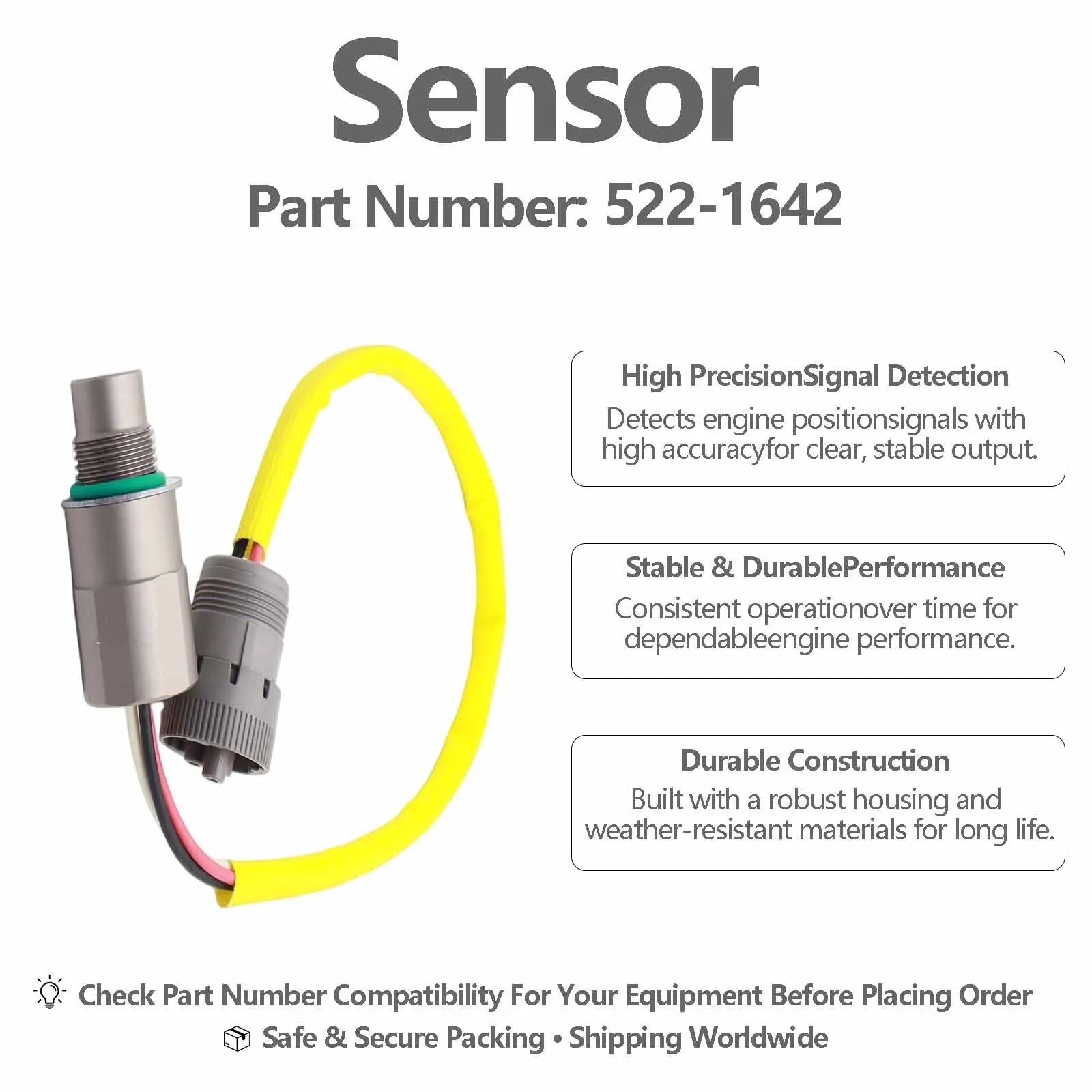 4.5-14 volt DC speed sensor 522-1642 For Caterpillar CAT D11N D11R Crawler Tractor