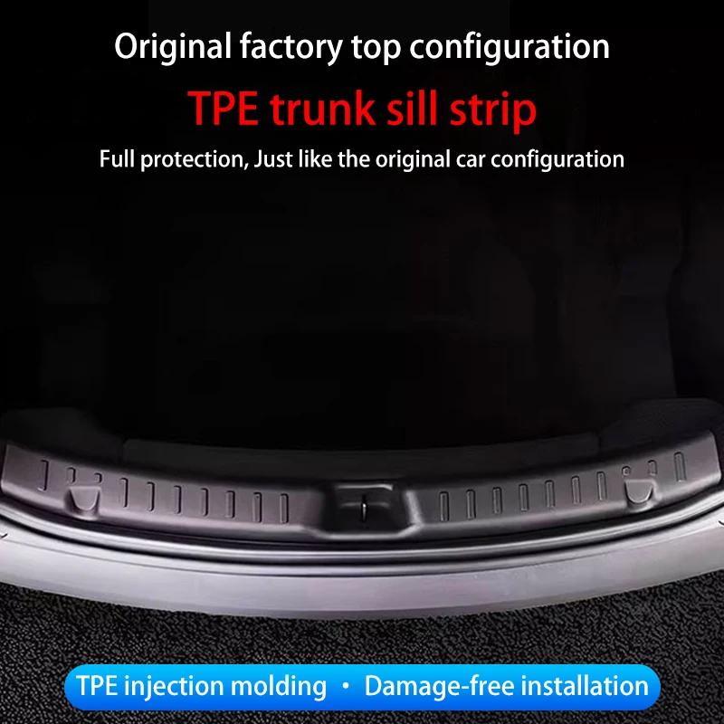 For Tesla New Model Y Juniper 2025+ Rear Bumper Guard Protector Anti-Scratch Trunk Bumper Door Sill Cover Interior Accessories