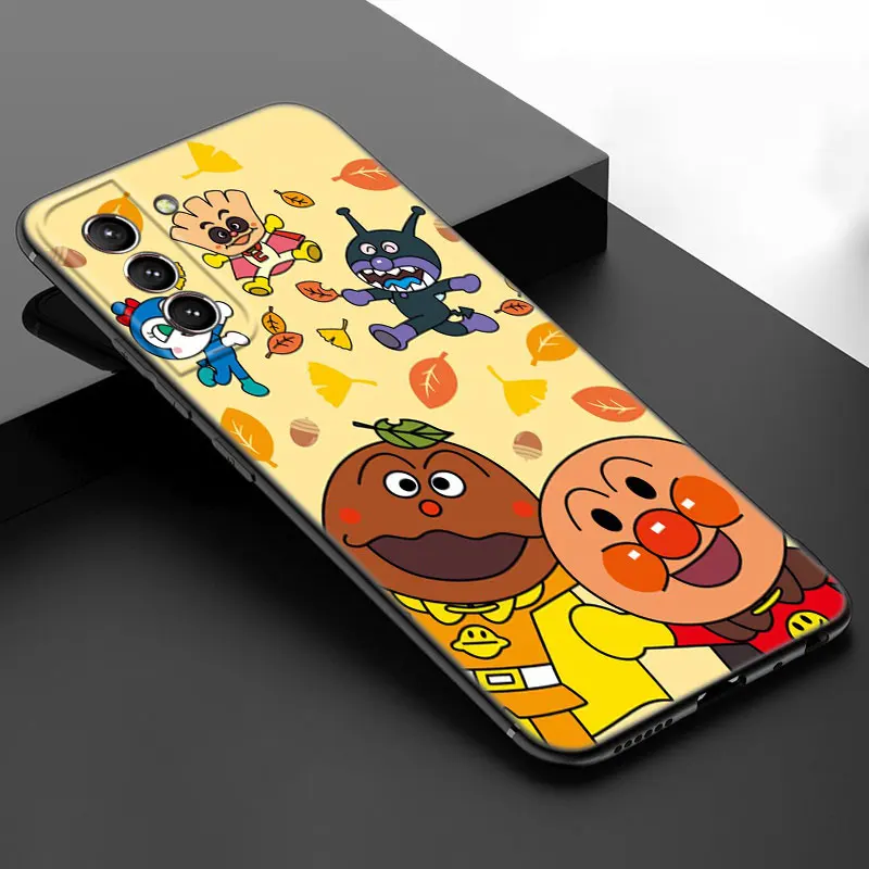 Fashion Anpanman Phone Case For Samsung Galaxy S20 S21 S23 FE S22 Ultra S10E S10 Lite S8 S9 Plus S7 Edge Black Silicone Cover