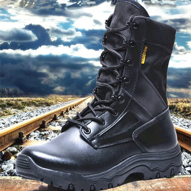 Men Work & Safety Boots OutdoorPuncture-Proof Work Shoes Anti-smash Desert Combat  Protective Shoes Steel Toe