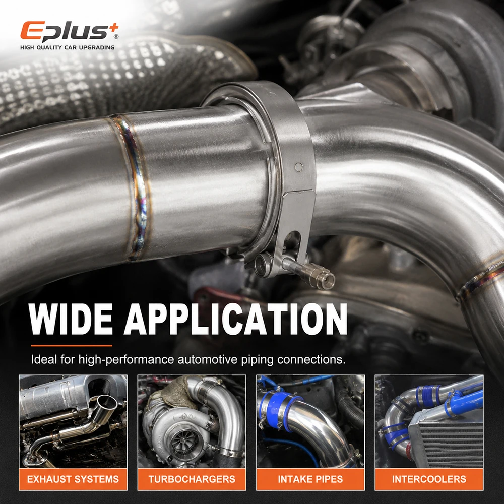 Universelle Schnellverschluss-V-Band-Auspuffrohrklemme aus 304 Edelstahl, 1,5~6 Zoll V-Klemme für Auto-Turbo-Auspuffsysteme – Detail 6