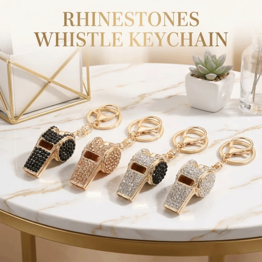 

Роскошный брелок-свисток со стразами, креативный блестящий свисток-подвеска, водонепроницаемый модный судейский свисток