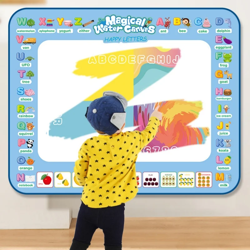 100x80 ซม.Magic Water Drawing MAT สี Doodle Drawing BOARD พร้อมปากกาแบบใช้ซ้ําได้ Montessori จิตรกรรม BOARD ของเล่นเพื่อการศึกษาของขวัญ