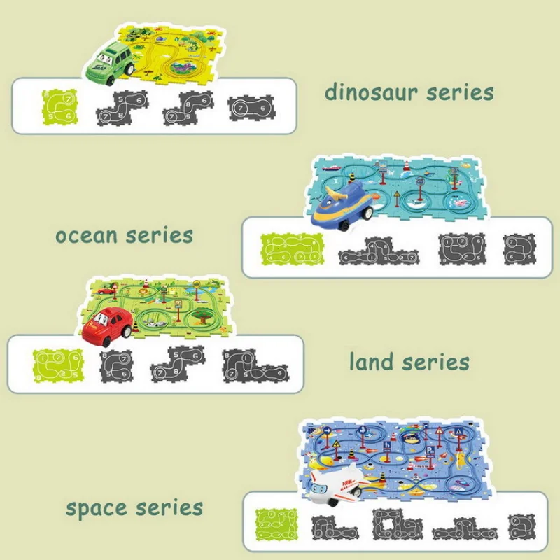 Enfants Puzzle chemin de fer électrique Speeder bricolage assemblage voiture électrique automatique Rail scène de ville Construction éducation jouet cadeau