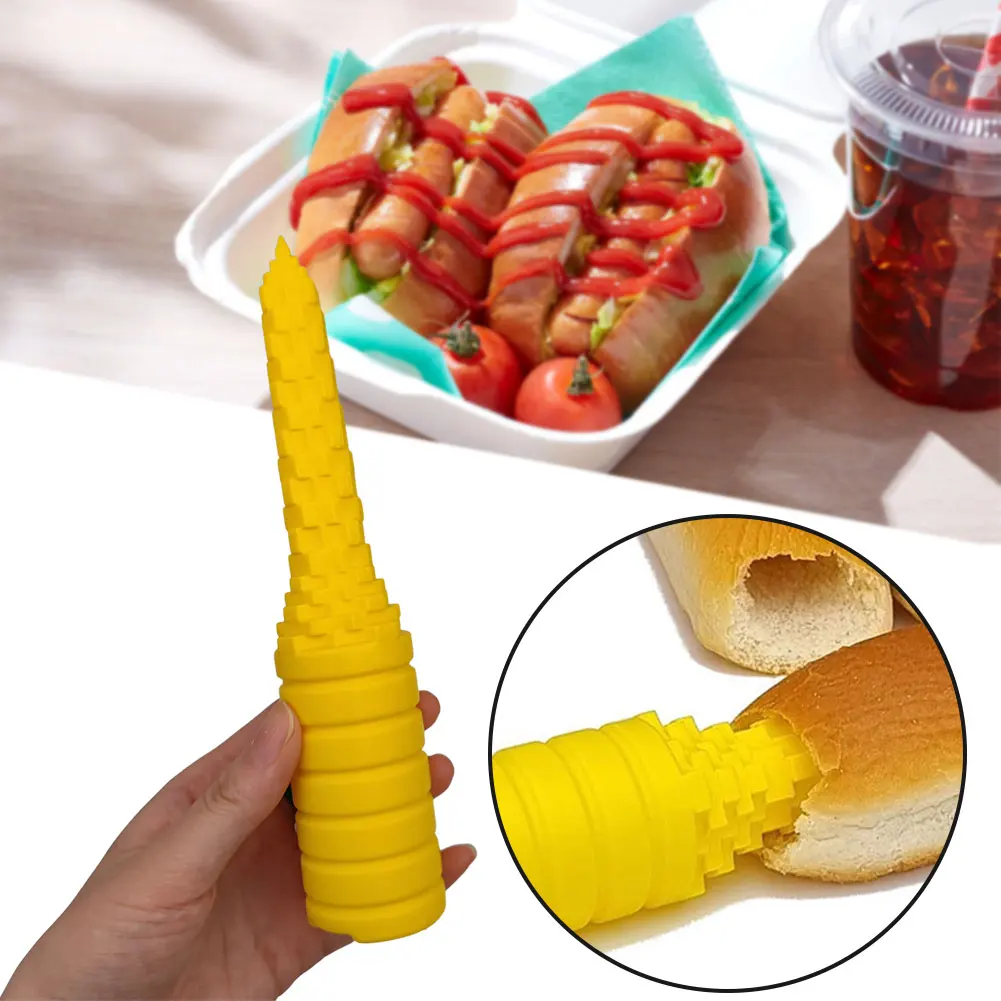 Hot Dog Bun Driller,Reusable Sausages Bread Drilling Hole Tool,Portable BBQ Cutting Grilling Bread Tool,Bbq Baking Accessories