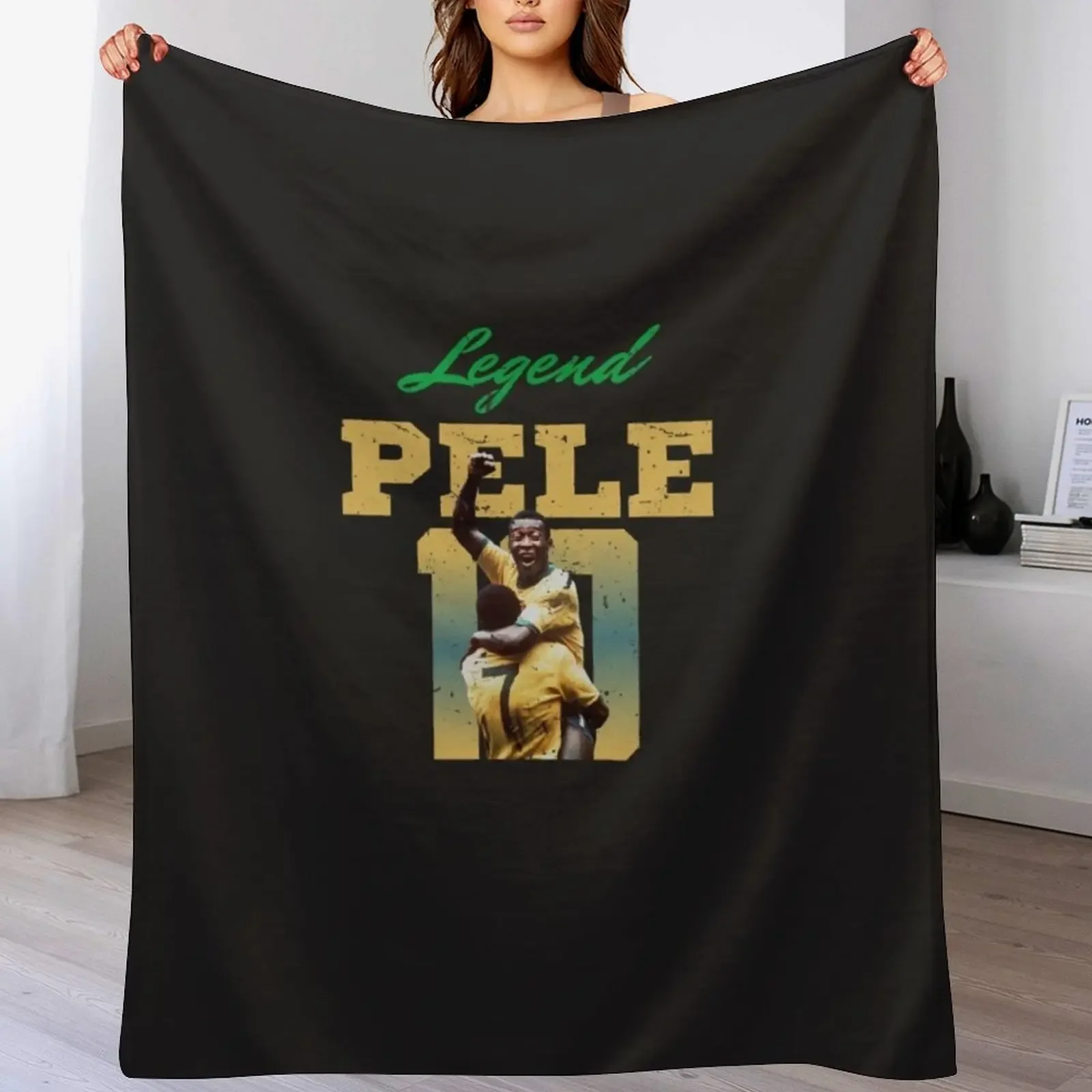 

Pele Brazil Throw Blanket Compact Warm Blanket for Car Road Trip