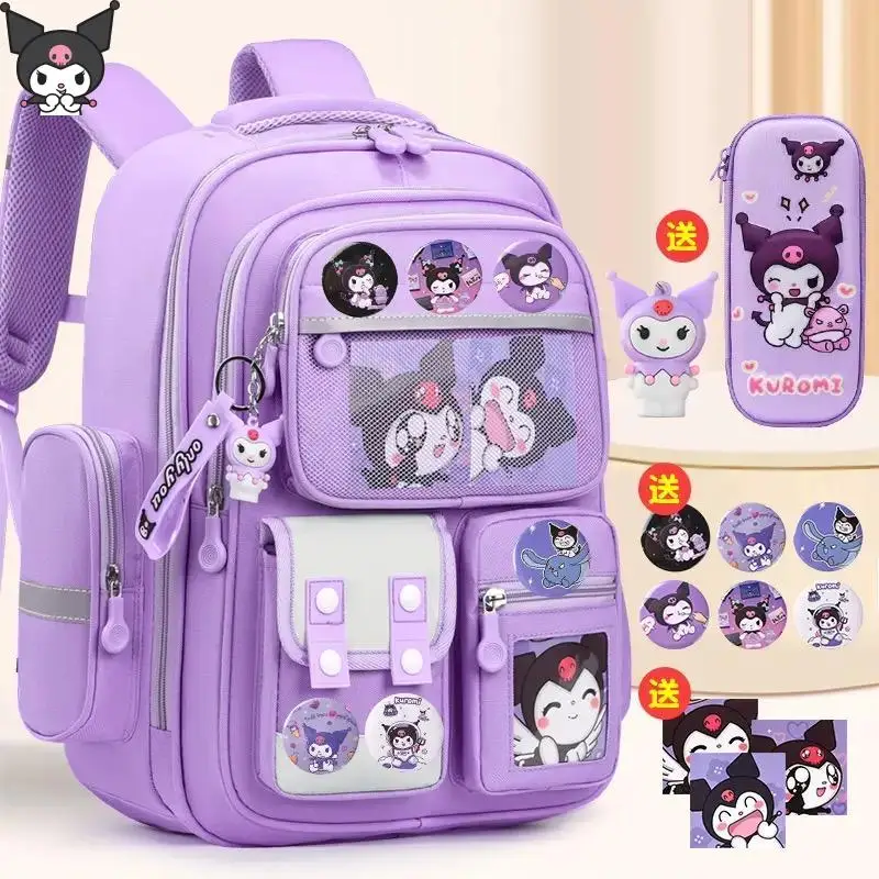 

Sanrio anime children's schoolbag Kuromi cartoon new style elementary school kawaii backpack large capacity reduction pressure