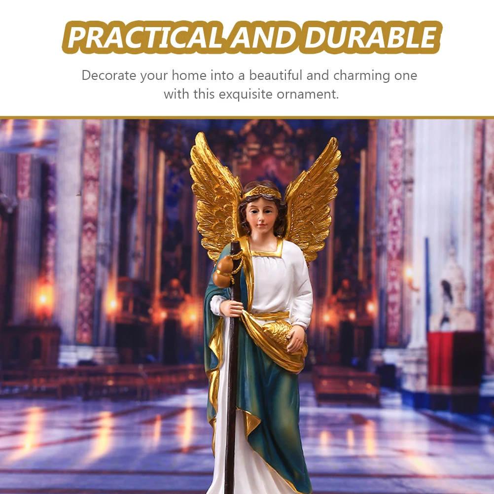 

Resin Angel Statue Religious Sculpture Household Desktop Ornament Catholicism Figure Christmas Gift