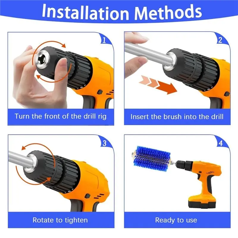 ABVC 2 Pcs Mini Roto Brush For Livestock, Drill Brush Attachment For Stimulating Livestock Hair, Scratching Shedding Tool