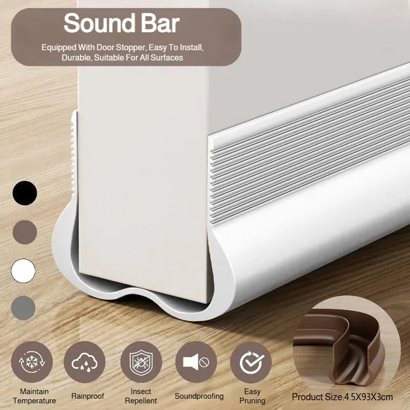 Curved Door Bottom Sealing Strip Door Seam Soundproof Strip Mute Windproof Sticker Door Bottom Seal