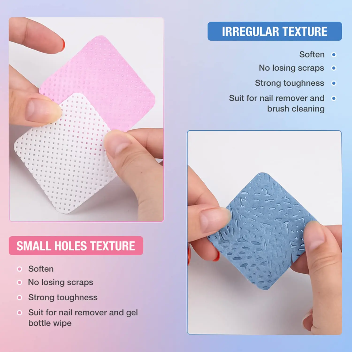 Lint Free Nail Wipes  Nail Supplies Nails Polish Remover Wipes Absorbent Soft Removal Tool for Nails Art