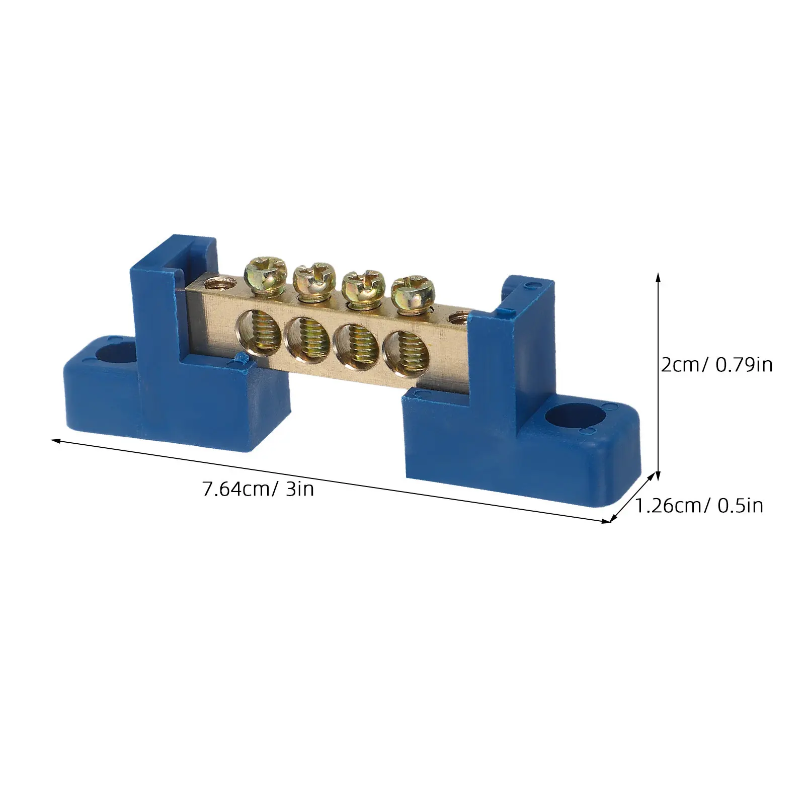 4Pcs Ground Terminal Block Copper Ground Bar for Panel Electrical Systems Distribution Box Enhanced Grounding Reliable Power