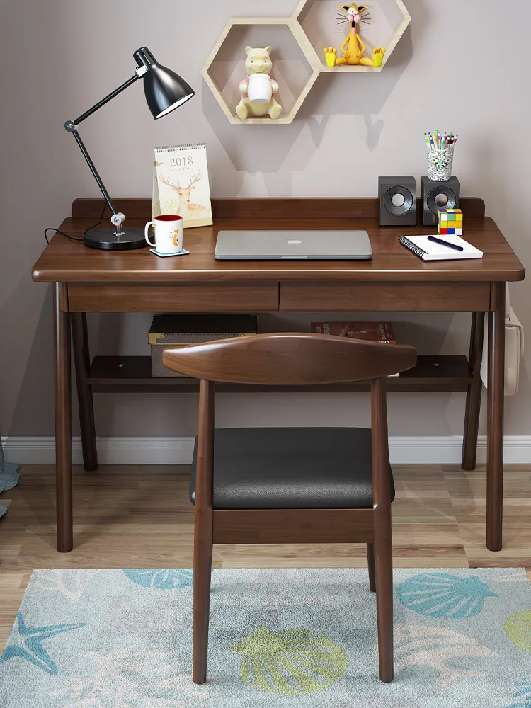 

Nordic solid wood desk, Japanese-style household computer desk, bedroom, junior high school students writing table, simple moder