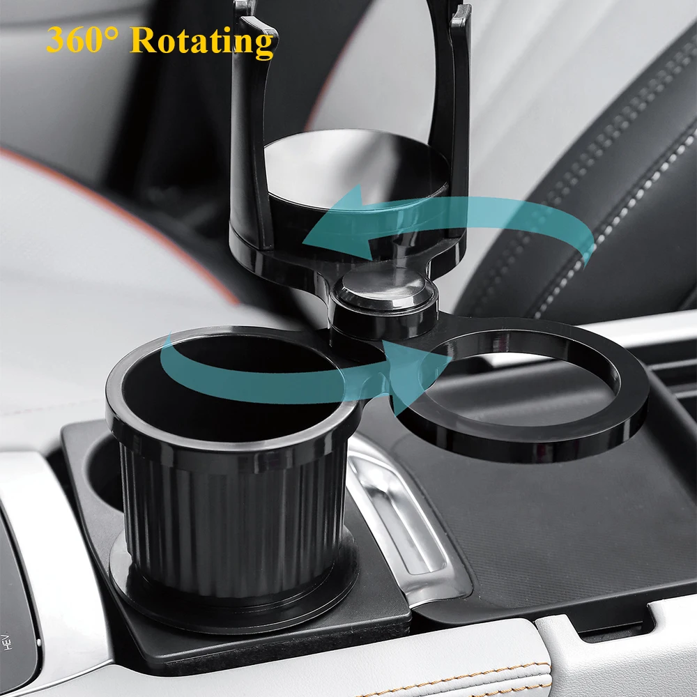 Multifunctional Car Wireless Charger Cup Holder 10W Fast Charging Auto Car Mount Phone Holder Stand With 360° Rotation 2IN1 Tray