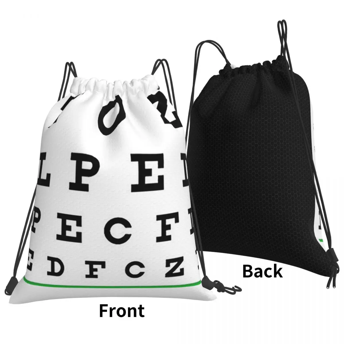 Eye Chart Backpacks Multi-function Portable Drawstring Bags Sports Bag Book Bags For Travel School