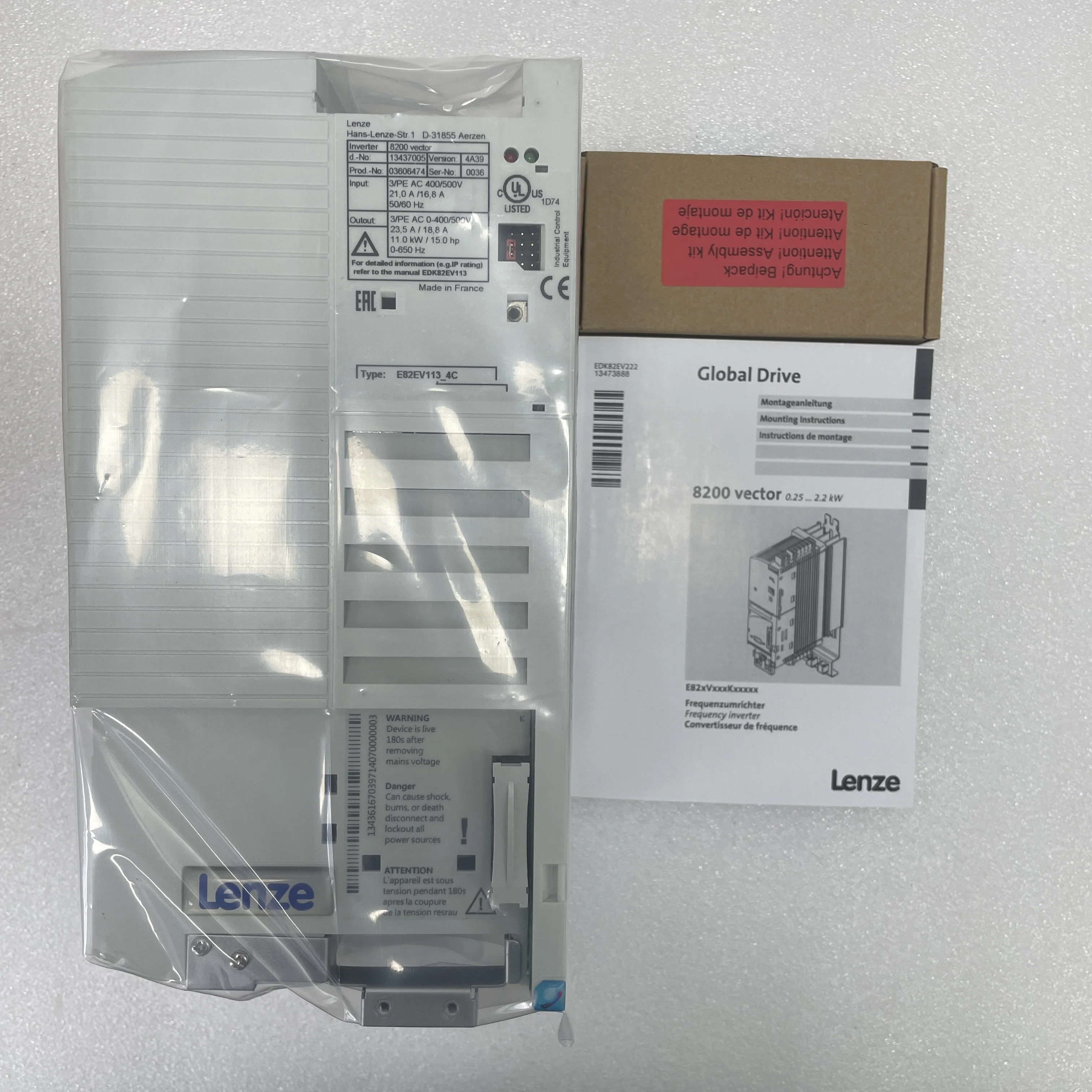 LENZE  LENZE  8200 series  VFD    E82EV113K4C / E82EV113-4C   new original  in stock  100% new