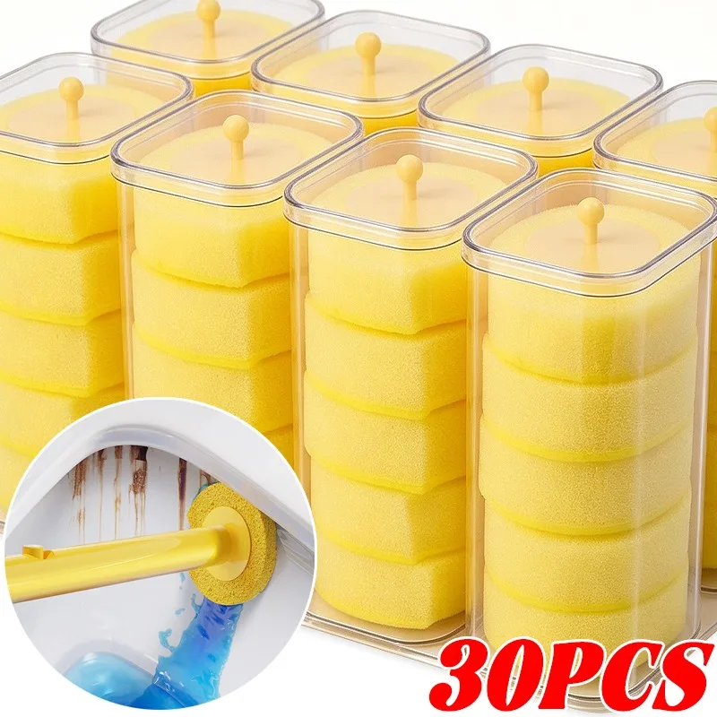 Cabezales de cepillo de inodoro desechables con cepillo de limpieza, cabezales de esponja para limpieza, toallitas para inodoro sin ángulos muertos, accesorios para el baño del hogar