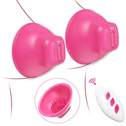 Breast​ Enlargement Massager Vibrator Female Nipple Sucker Clitoris Vacuum Pump Cover Masturbator Sex Toys for Women Adults