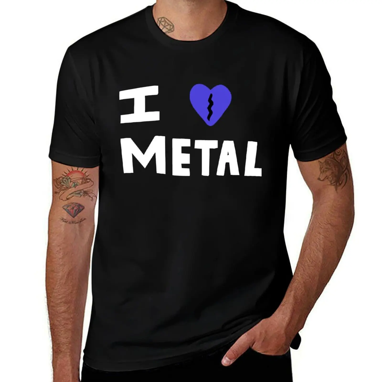 I Love Metal (Elliott Smith) T-Shirt Breathable Lightweight Summer Top T-Shirt
