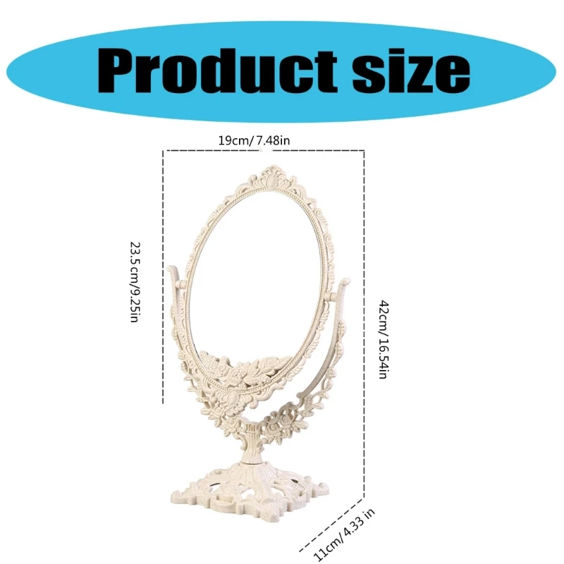 Espejo cosmético con forma ovalada, espejo Retro, espejo para mujer, envío directo