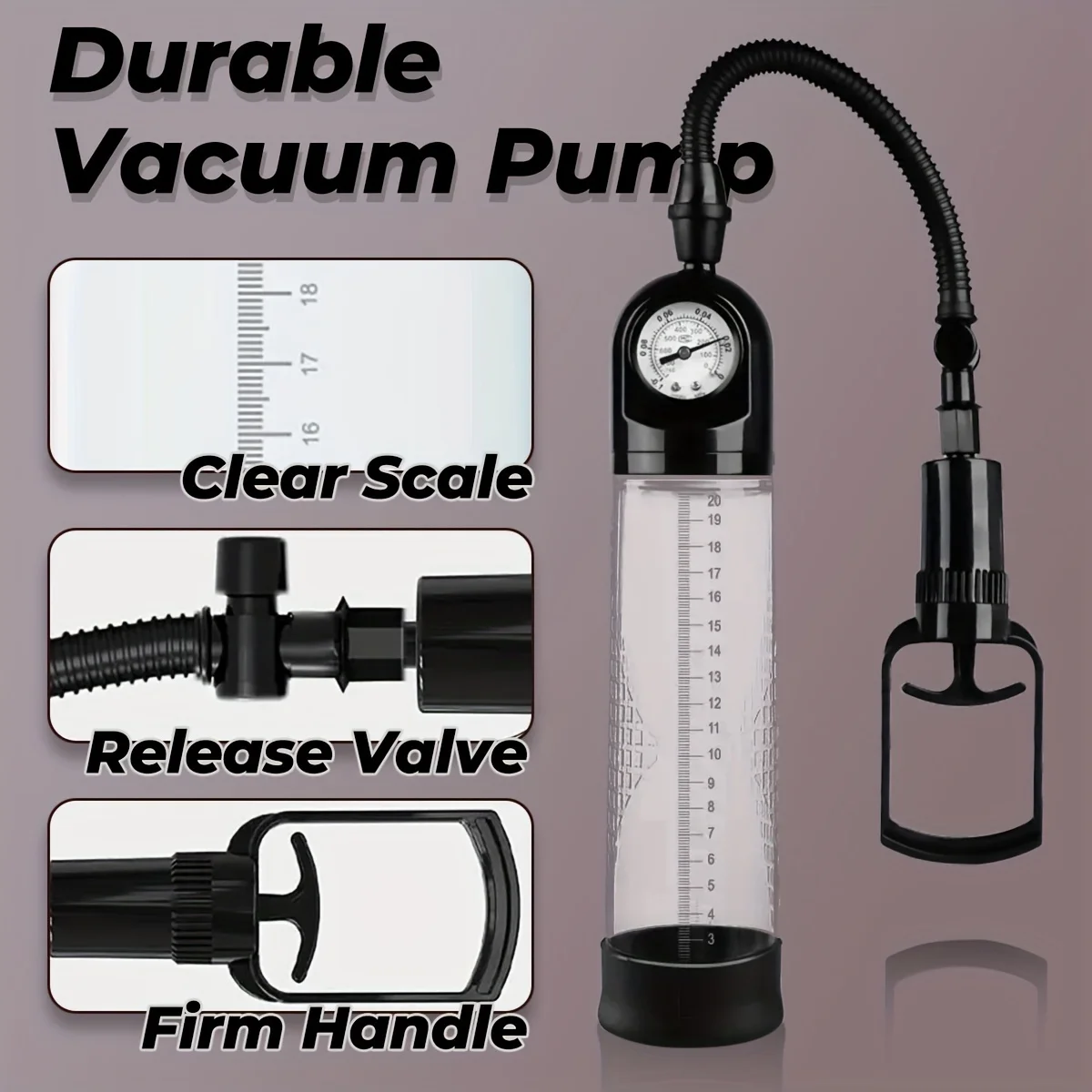 Male Manual Penis Pump Penis Enlarger Negative Pressure Vacuum Pump Big Dick Erection Enhancement Trainer Equipment Adult SexToy image 3