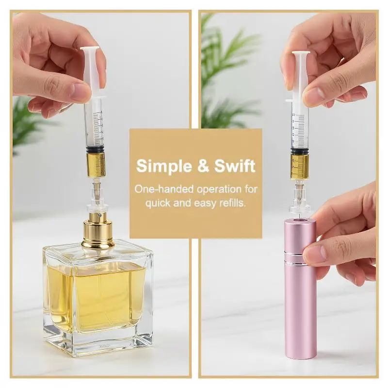 Clear Syringe Perfume Dispenser No Waste Accurate Bottle Refill Tool Reusable Portable for Perfume Lovers Travel Use
