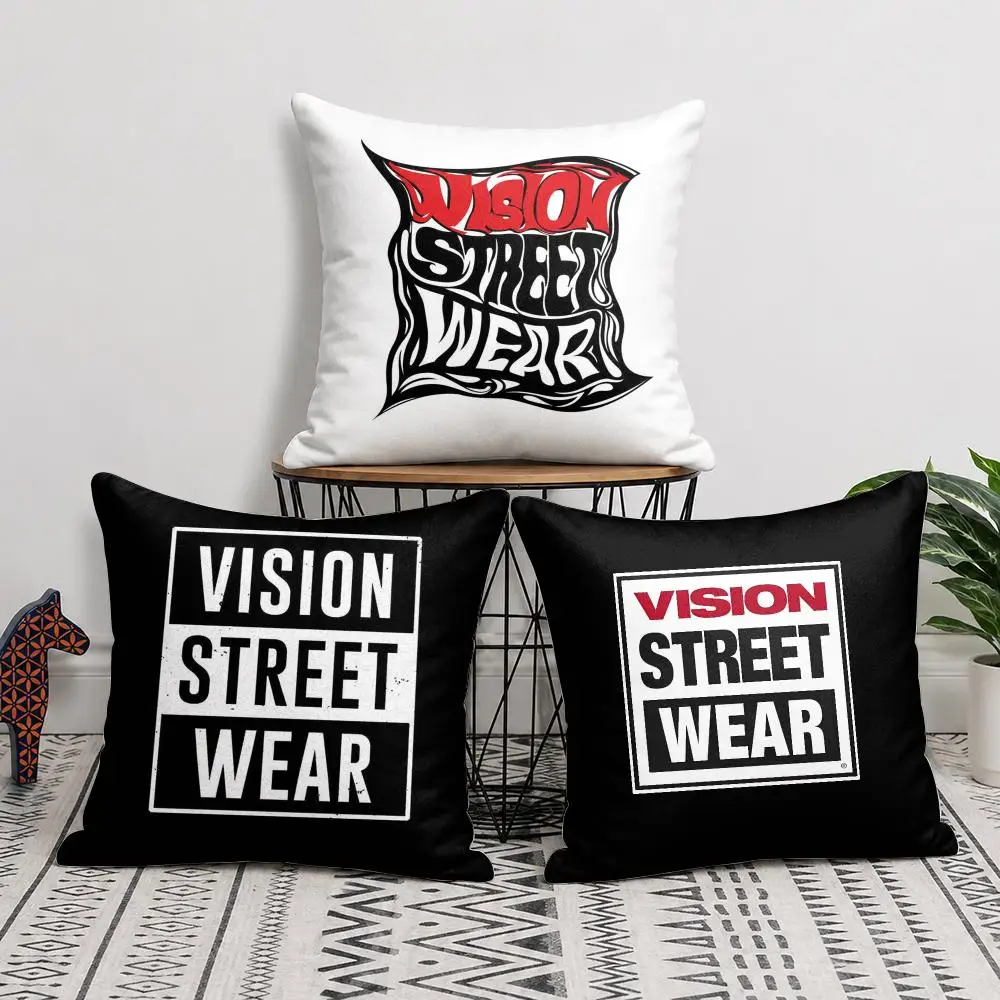 V-Vision S-Street W-WearS Cushion Cover Soft Short Plush Double-Sided Printing Home Decor Machine Washable Pillow Case Gift