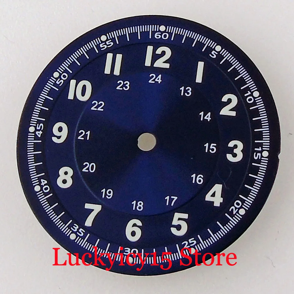 29 mm schwarz/blau/grün/silber steriles Zifferblatt grün leuchtend passend für NH35 NH36 für SKX ETA2824 PT5000 ST2130 Automatikwerk