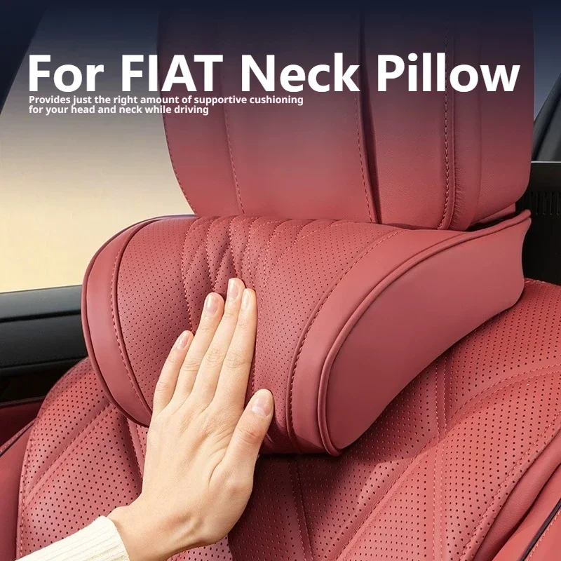 Luxury Memory Foam Nappa Leather Car Lumbar Support For FIAT Tipo Strada Doblo Topolino Grande Panda Panda 500 500e 600 600e