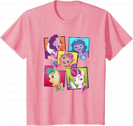 

Летняя футболка 2026 с принтом «Мой маленький пони» от Hasbro, дышащая, свободного кроя, для детей и унисекс