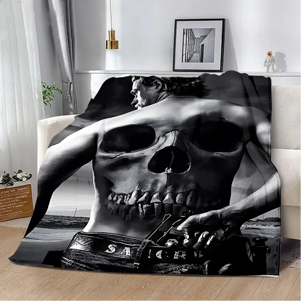 TV S-Sons of Anarchy Retro Printed Blanket Picnic Blankets Warm Blanket Soft and Comfortable Blanket Home Travel Birthday Gift
