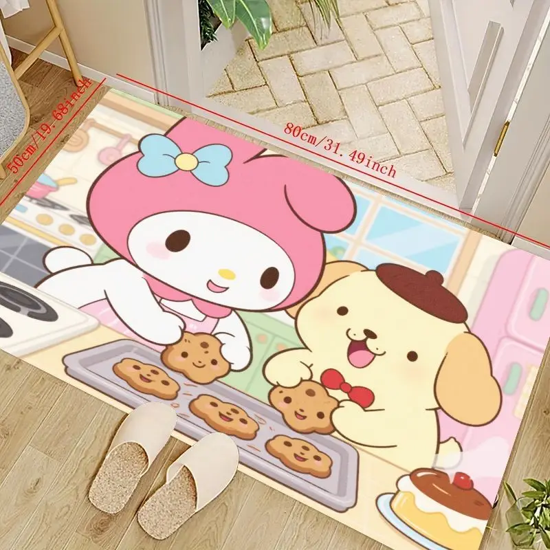 

1PC My Melody & Pompompurin Baking Cookie Floor Mat, Cute Sanrio Cartoon Kitchen Doormat, Non-Slip Absorbent Area Rug, Kawaii Ae