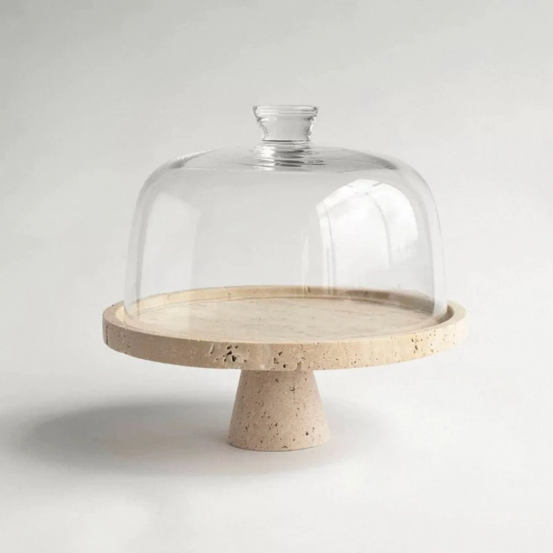 Modern Minimalist Marble Cake Stand Luxury High-Grade Fruit Plate Dessert Shop Tray Model Room Decorative Ornament