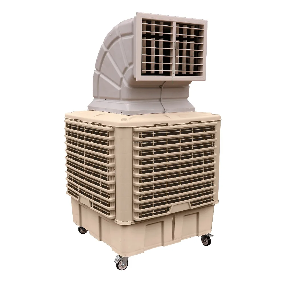 Industrial Evaporative Cooler, Large Water Tank, High Airflow, Portable Air Conditioning, Mobile Cooling System