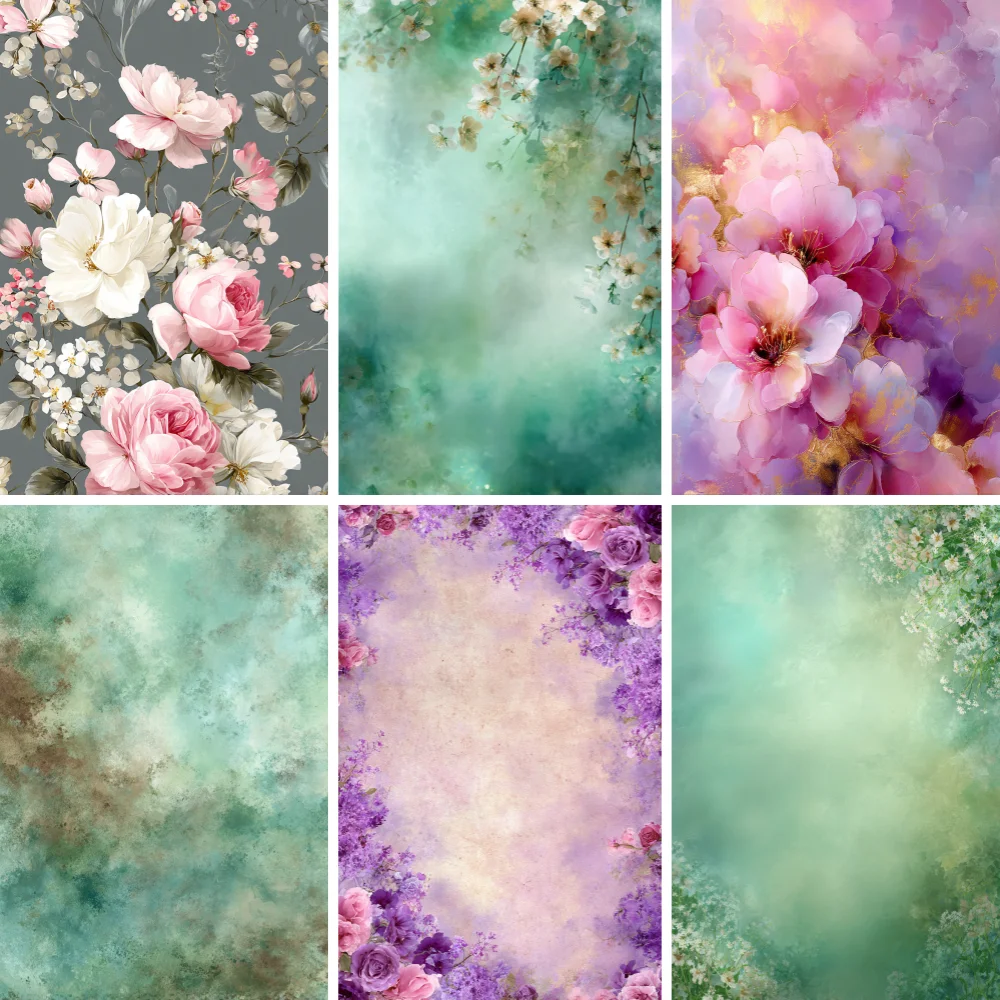

Photography Background Hand-painted Abstract Floral Texture Decor Spring Flower Wedding Maternity Photo Backdrop Birthday Studio
