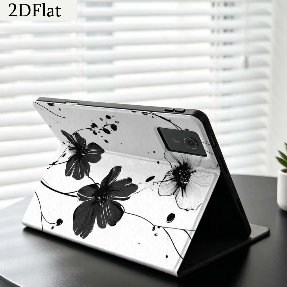 Black Ink Grass Art For Lenovo Xiaoxin Pad Pro Tab K11 K10 Y900 3rd Y700 P11 P12 11.5 12.7 8.8 Inch Tablet Case Gift