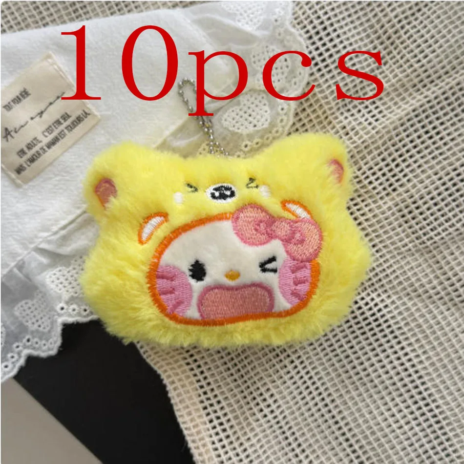 1/4/10 stuks Sanrio Hello Kitty pluche cartoon Kitty hanger sleutelhanger schattige sleutelhanger studententas hanger