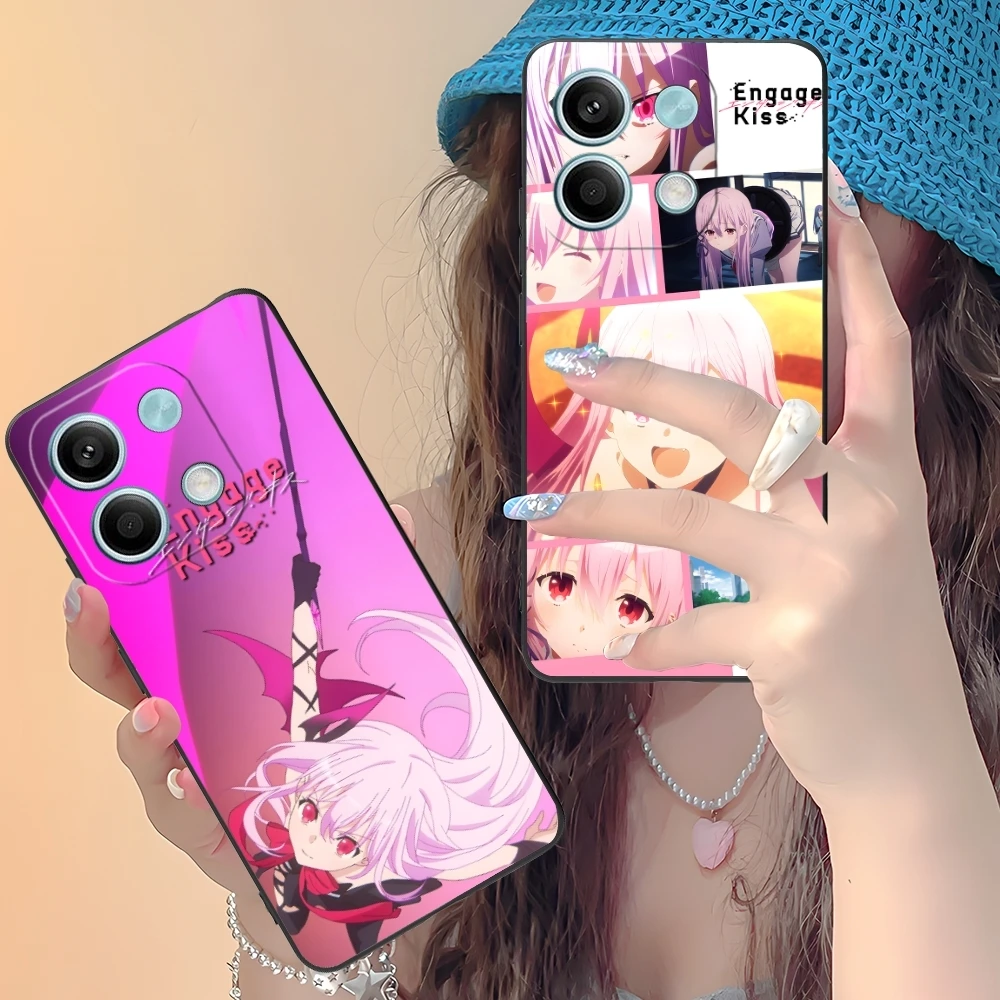 Anime Engage Kiss Mobile Cell Phone Case for Xiaomi Redmi Note 13 12 11 10 9 8 7 6 S A Pro Lite Plus 5G Black Phone Cover Shell