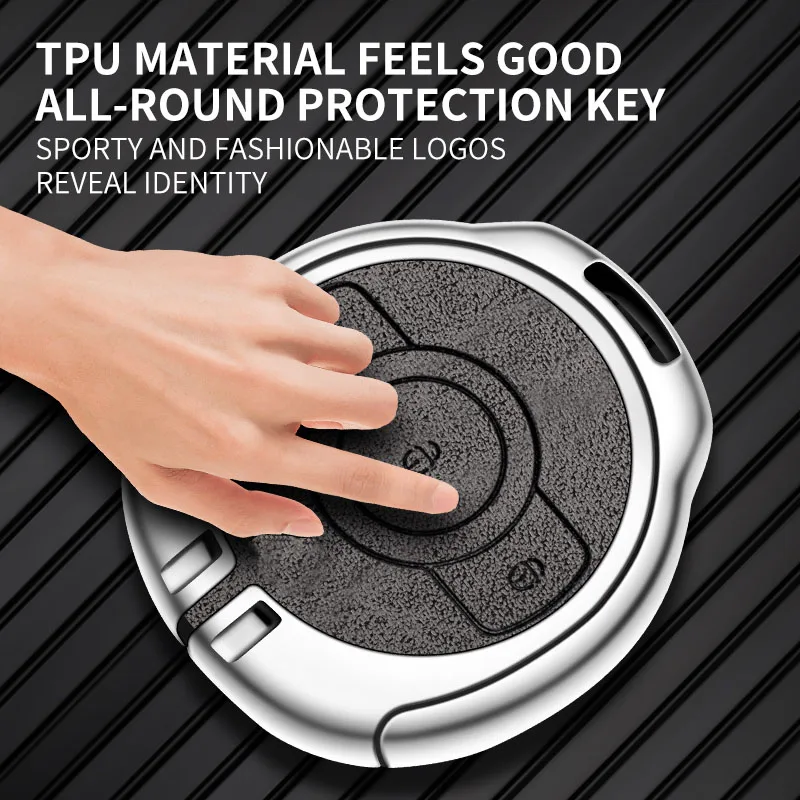 Zinc Alloy Leather Car Key Case Cover Protection Shell for Mercedes Benz SMART Fortwo 1 BRABUS 1 Benz SMART Auto Accessories