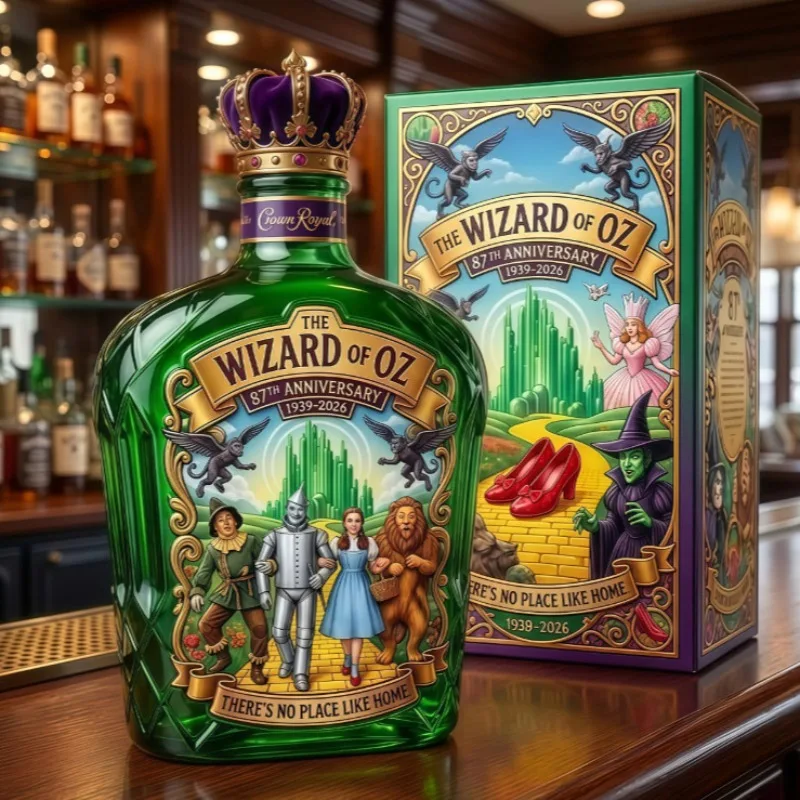 The Wizard of Oz 87th Anniversary Whiskey Decanter Retro Fantasy Movie Themed Liquor Bottle Home Bar Tabletop Decoration