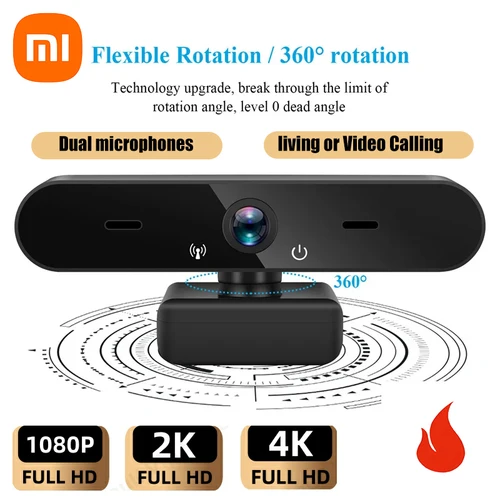Xiaomi-cámara Web HD 1080p 2K 4K, videollamada viva, micrófono para conferencias, enfoque automático, Usb, ordenador portátil