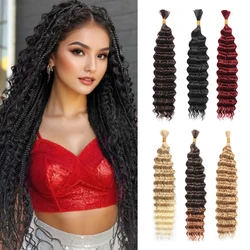 Curly Braiding Synthetic Hair Deep Wave Bulk Hair Crochet Hair For Braiding No Weft Bundle Brazilian Virgin Water Curly 22 Inch