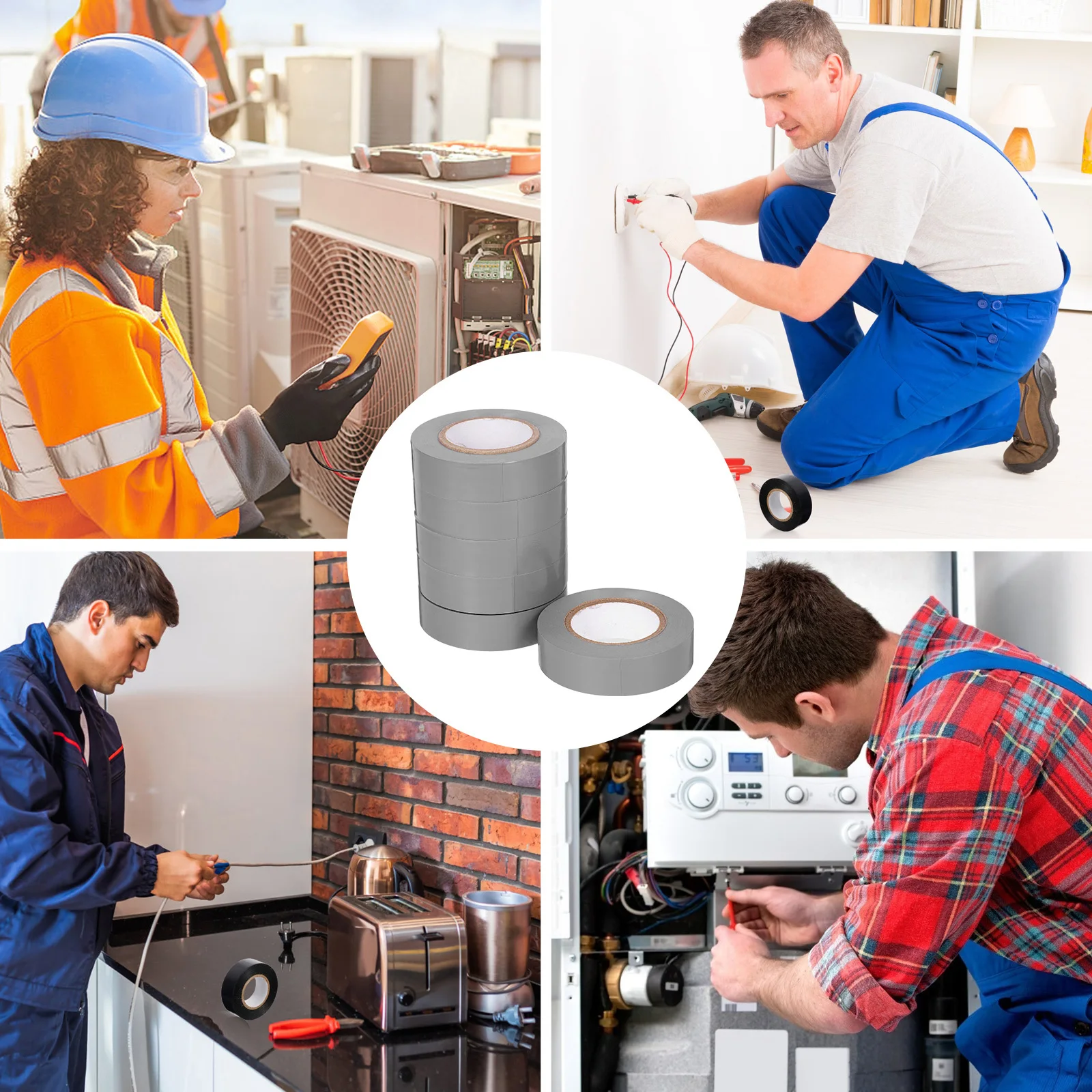 6 لفات شريط عزل مقاوم للماء 20 متر أشرطة كهربائية مقاومة للرذاذ لأسلاك السيارات الداخلية والخارجية الاستخدام الصناعي درجة حرارة عالية #1