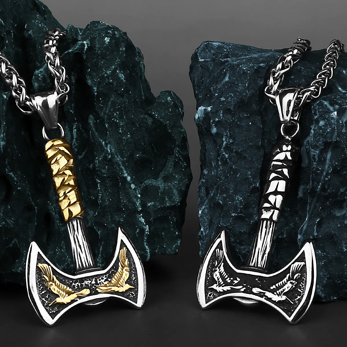 YQ 316L Stainless Steel Viking Axe Pendant Necklace For Men Jewelry Accessories Dropshipping Items
