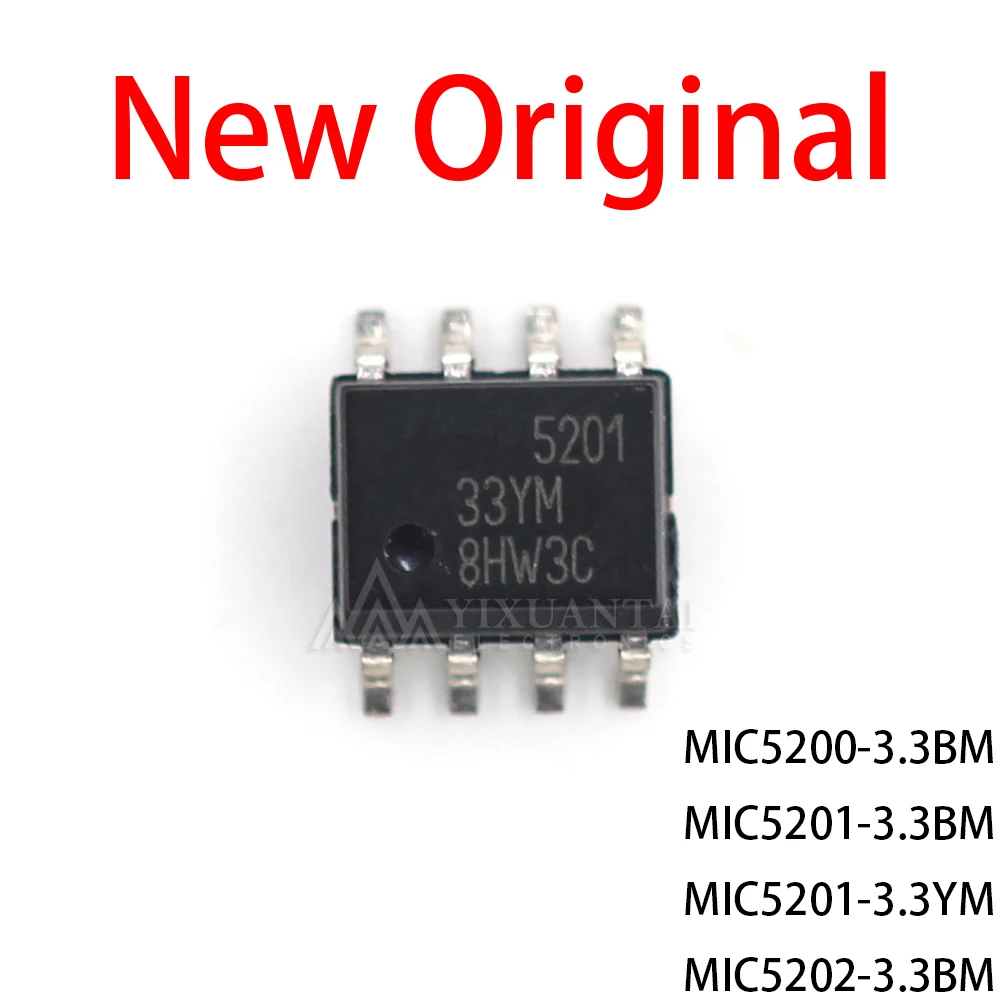 10pcs SOP8 SMD MIC5200-3.3BM MIC5201-3.3BM MIC5201-3.3YM MIC5202-3.3BM MIC5209BM MIC5200 MIC5201 MIC5202 MIC5209 YXT