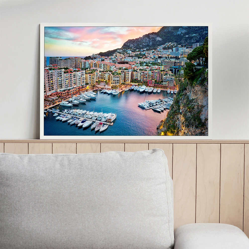 Monte Carlo Monaco Cityscape Canvas Painting Wall Art Posters and Prints Mural Decorative Pictures for Living Room