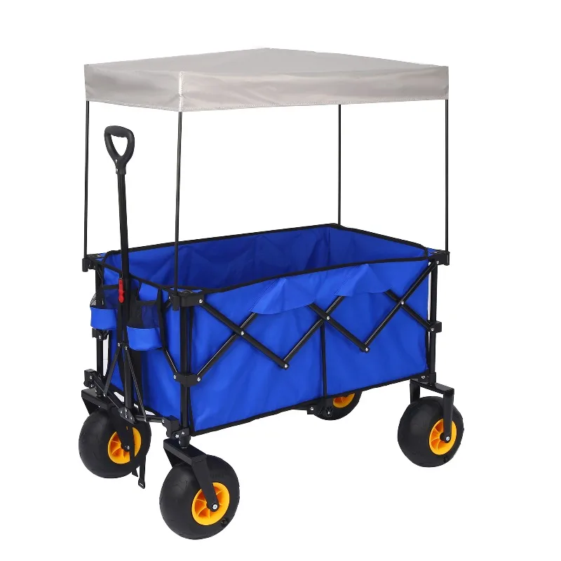 For Foldable Camper Cart with Awning, Camping Removable Trolley, Two-pack